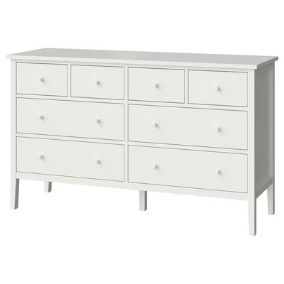 Komoda s 8 fioka, bijela, 168x48x100 cm