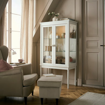 Vitrina, prljavobijela, 87x45x161 cm