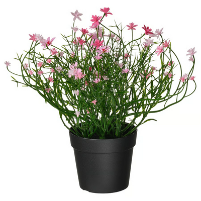 Vještačka biljka u saksiji, unutra/spolja/šlajer roze, 9 cm