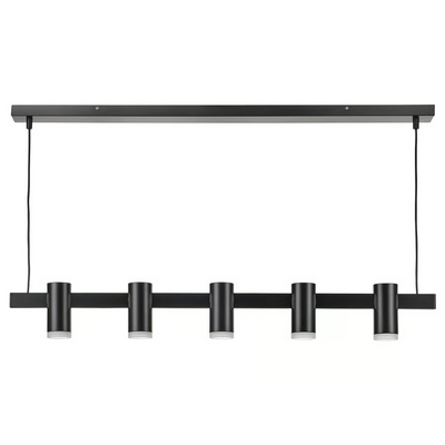 Visilica s 5 lampi, crna, 113 cm
