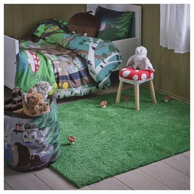 Tepih, visoki flor, zelena, 133x160 cm
