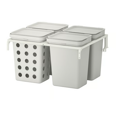 Rešenje za sortiranje otpada, za fioku METOD kuhinje ventilirano/svetlosiva, 40 l