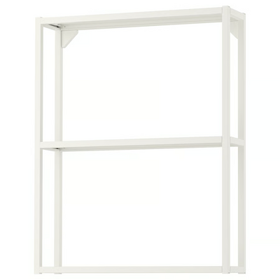 Zidni okvir s policama, bela, 60x15x75 cm