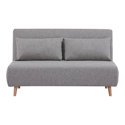 MaRlow Dvosed sofa na razvlačenje, siva boja, prirodne noge.
