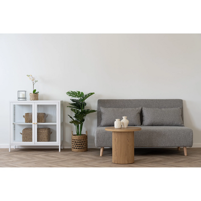 MaRlow Dvosed sofa na razvlačenje, siva boja, prirodne noge.
