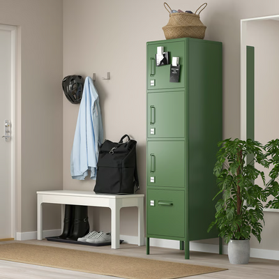 Visoki element s fiokom i vratima, tamnozelena, 45x172 cm