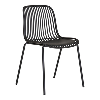 Branson,Trpezarijska stolica, polipropilen, složiva (stackable), crna
