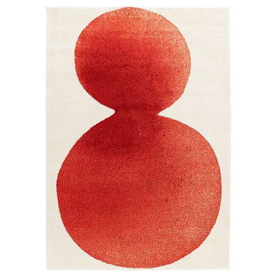 Tepih, niski flor, prljavobela/crvena, 170x240 cm