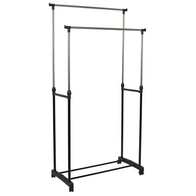 Dvostruki metalni stalak za odjecu na tockicima, 80 x43 x 160 cm, M6