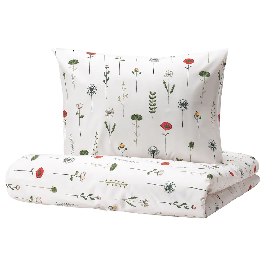 Jorganska navlaka i jastučnica, cvjetna šara raznobojno 150x200/50x60 cm