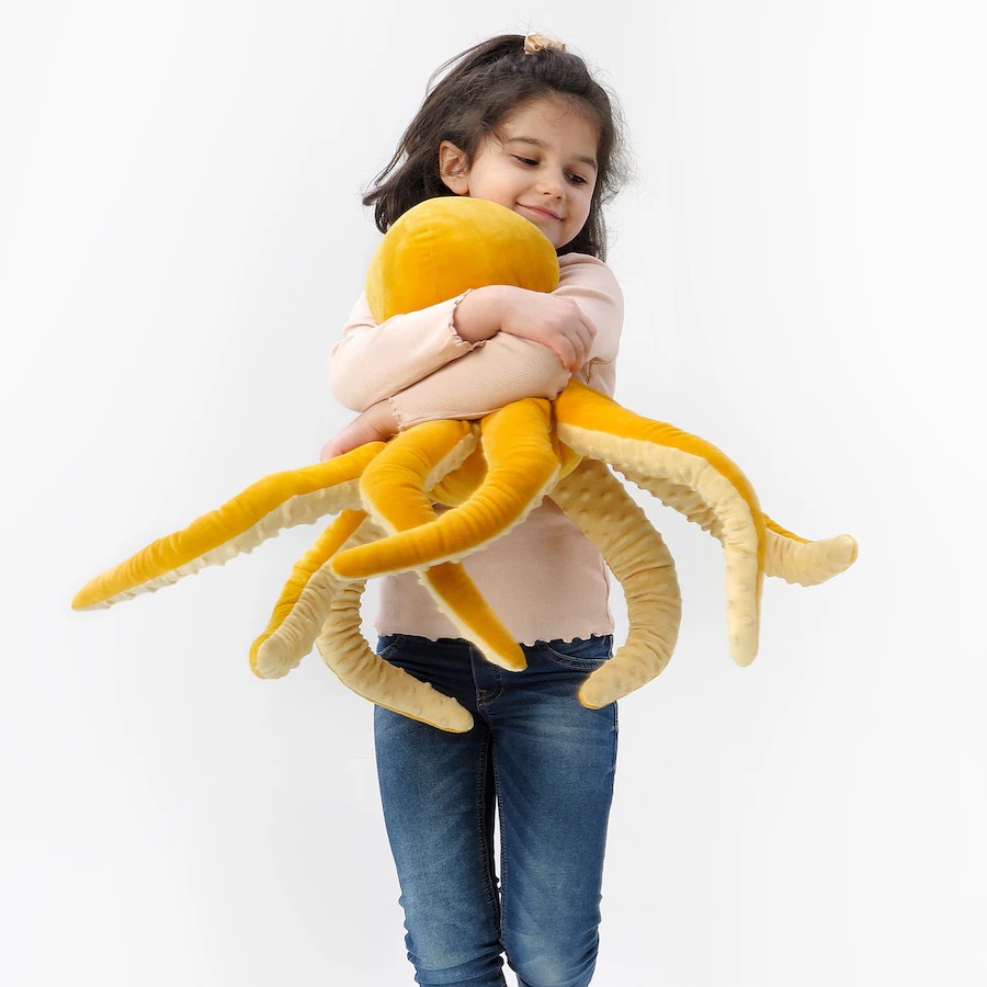 Plišana igračka, hobotnica/žuta, 50 cm