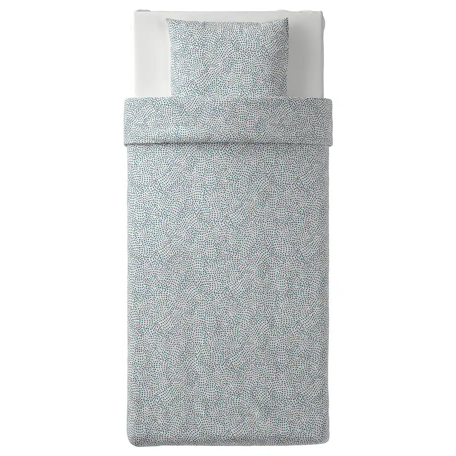 Jorganska navlaka i jastučnica, bijela/plava 150x200/50x60 cm