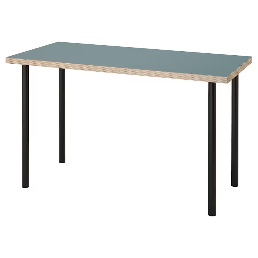Radni sto, tirkiznosiva/crna, 120x60 cm