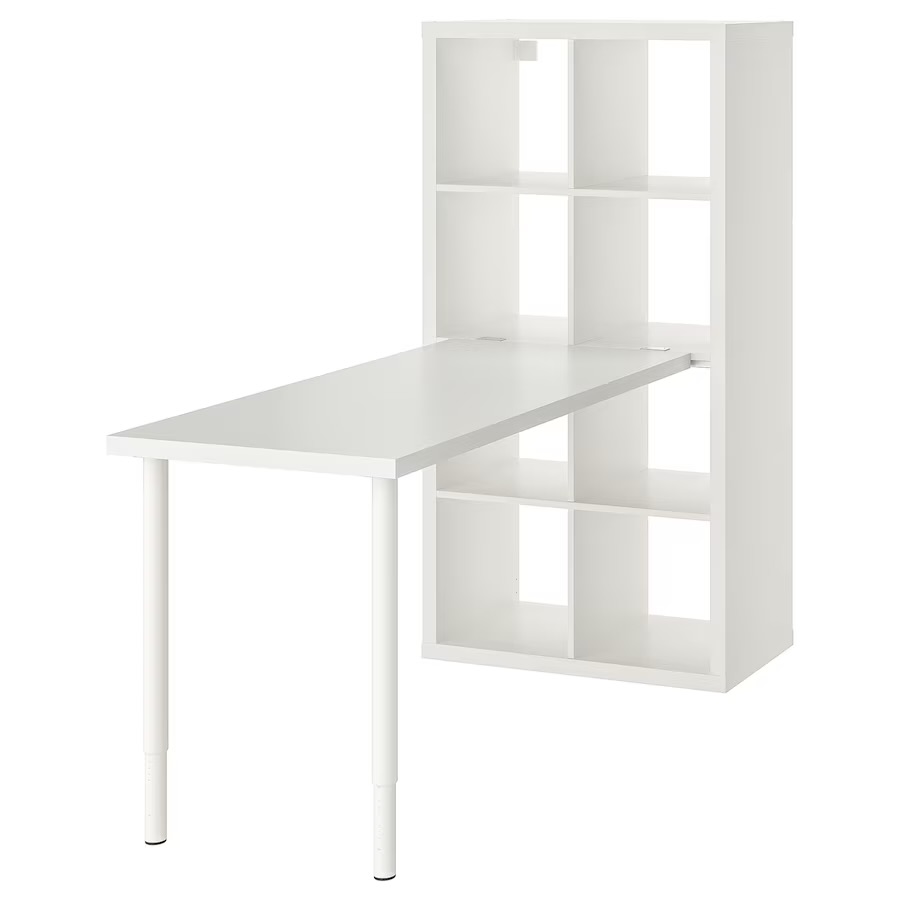 Kombinacija za radni sto, bijela, 77x159x147 cm