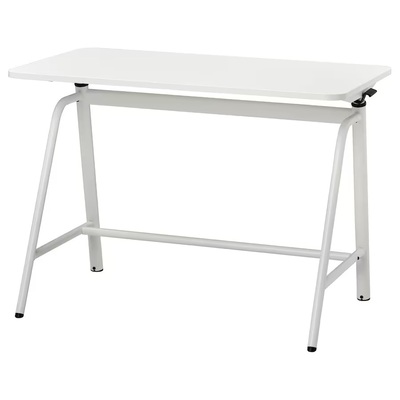 Podesivi radni sto, bijela, 100x60 cm