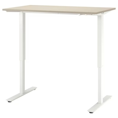 Podesivi radni sto, bež/bijela, 120x70 cm
