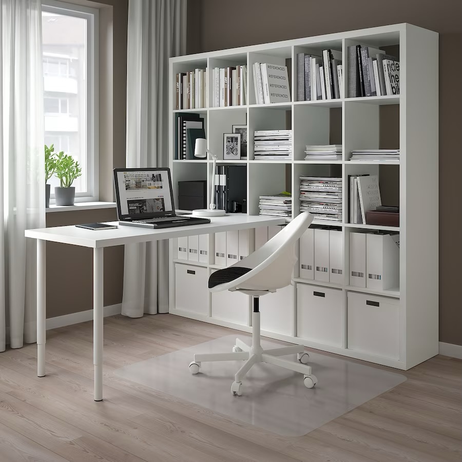 Kombinacija za radni sto, bijela, 182x179x182 cm