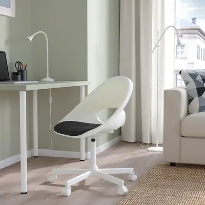 Kancelarijska stolica i jastuče, bijela/tamnosiva