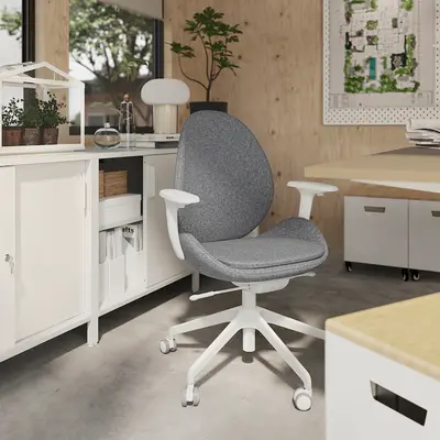 Kancelarijska stolica s rukohvatima, Gunnared zagasitosiva/bijela
