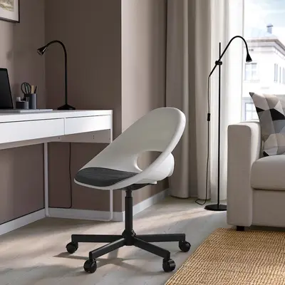 Kancelarijska stolica i jastuče, bijela crna/tamnosiva