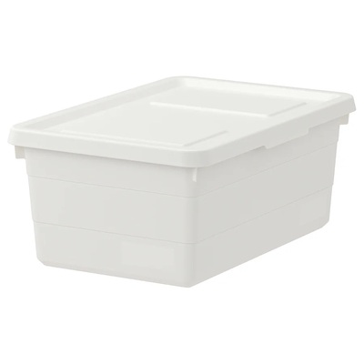 Kutija s poklopcem, bijela, 38x25x15 cm