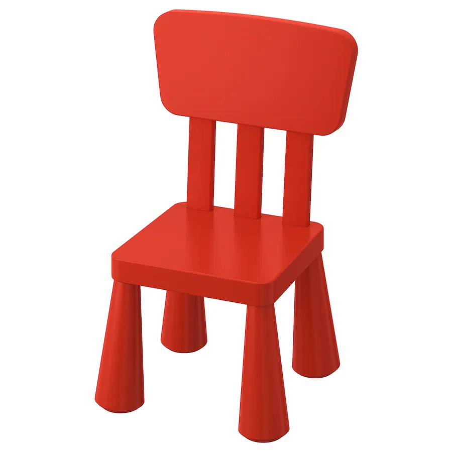 Dječija stolica, unutra/spolja/crvena
