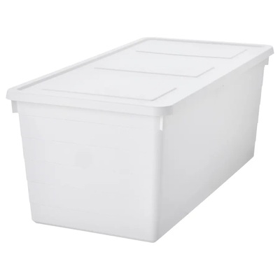 Kutija za odlaganje s poklopcem, bijela, 38x76x30 cm