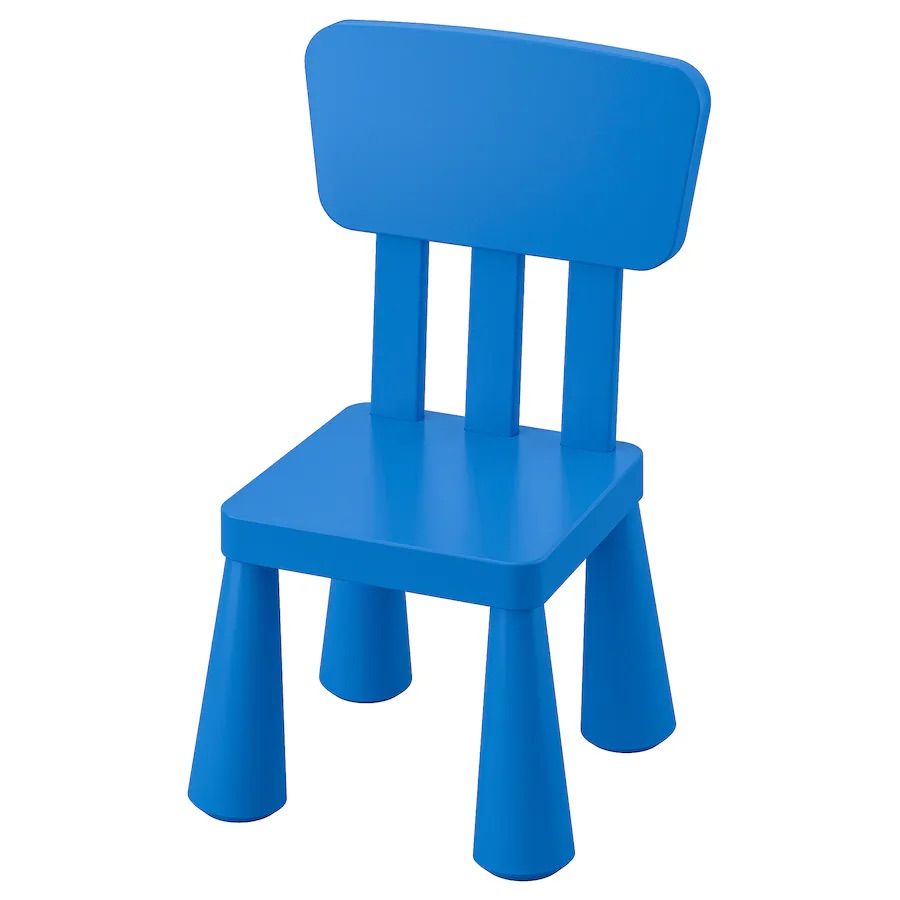 Dječija stolica, unutra/spolja/plava