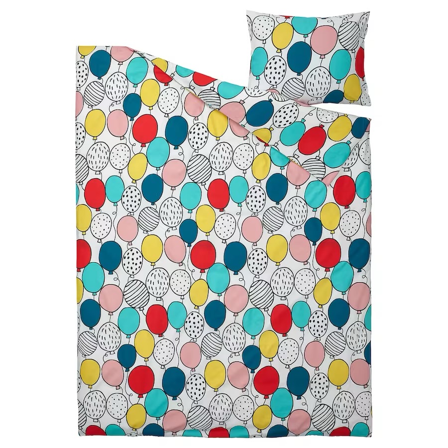 Jorganska navlaka i jastučnica, balon šara/raznobojno 150x200/50x60 cm