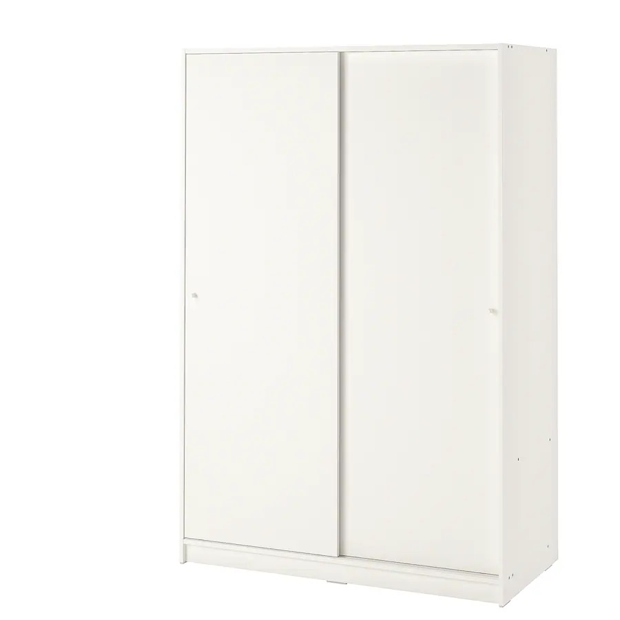 Garderober s kliznim vratima, bijela 117x176 cm