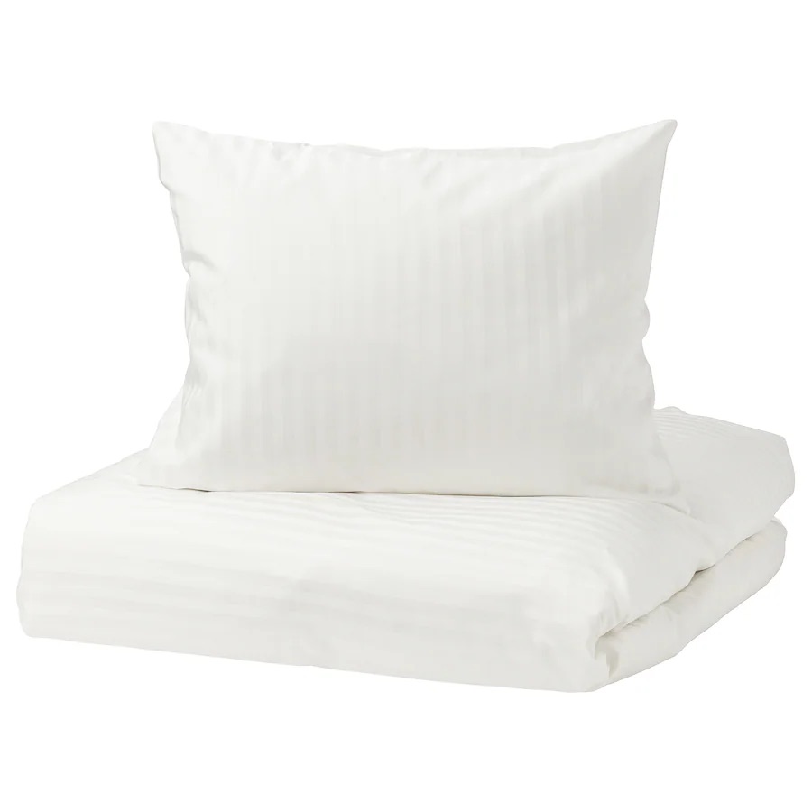 Jorganska navlaka i jastučnica, bijela 150x200/50x60 cm