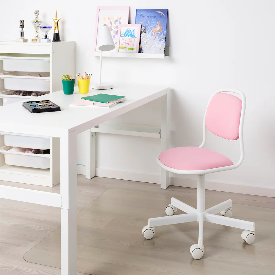 Radna stolica za djecu, bijela/Vissle roze