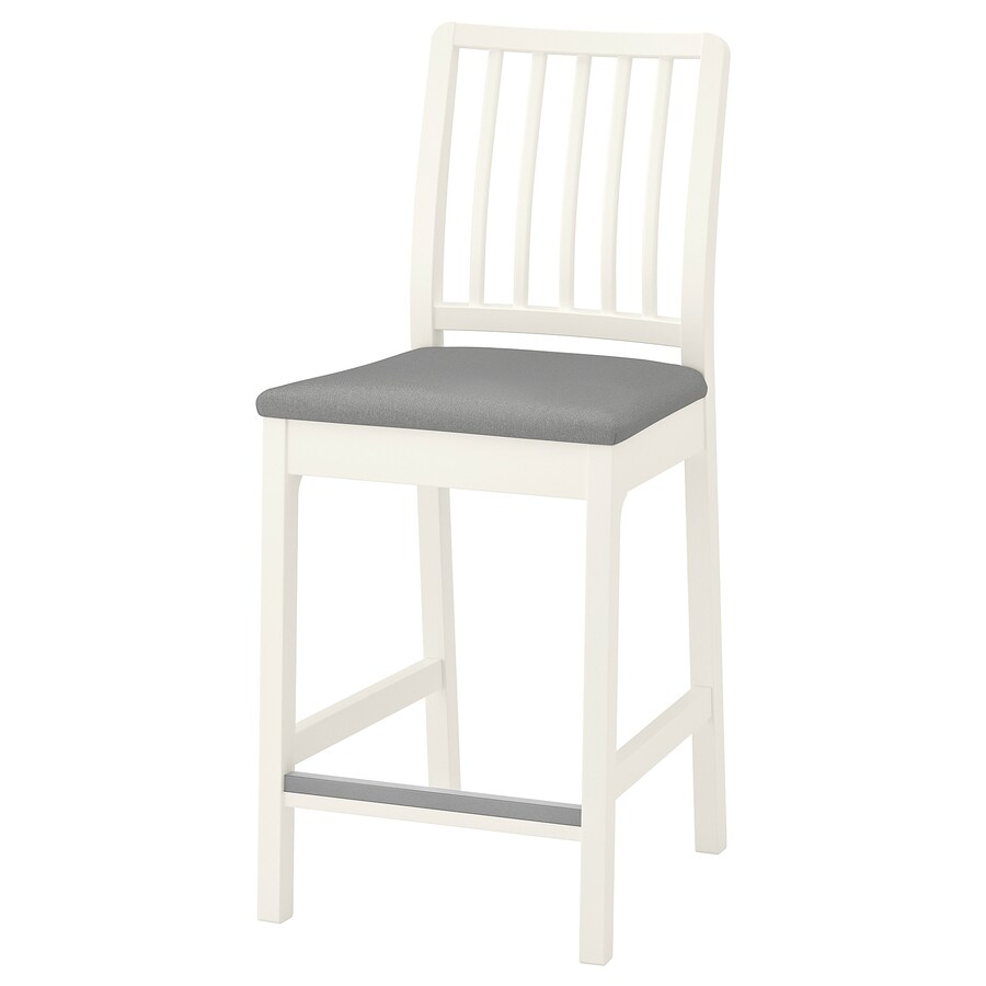 Barska stolica s naslonom, bijela/Orrsta svijetlosiva, 62 cm