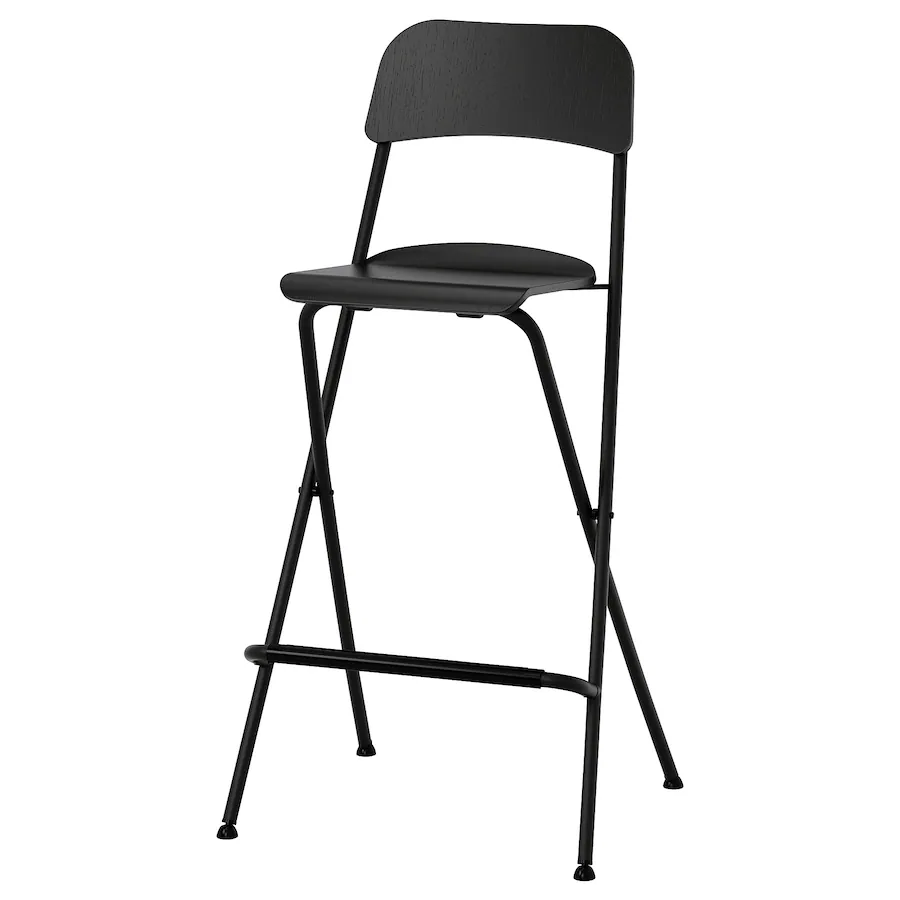 Barska stolica s nasl.,sklopiva, crna/crna, 74 cm