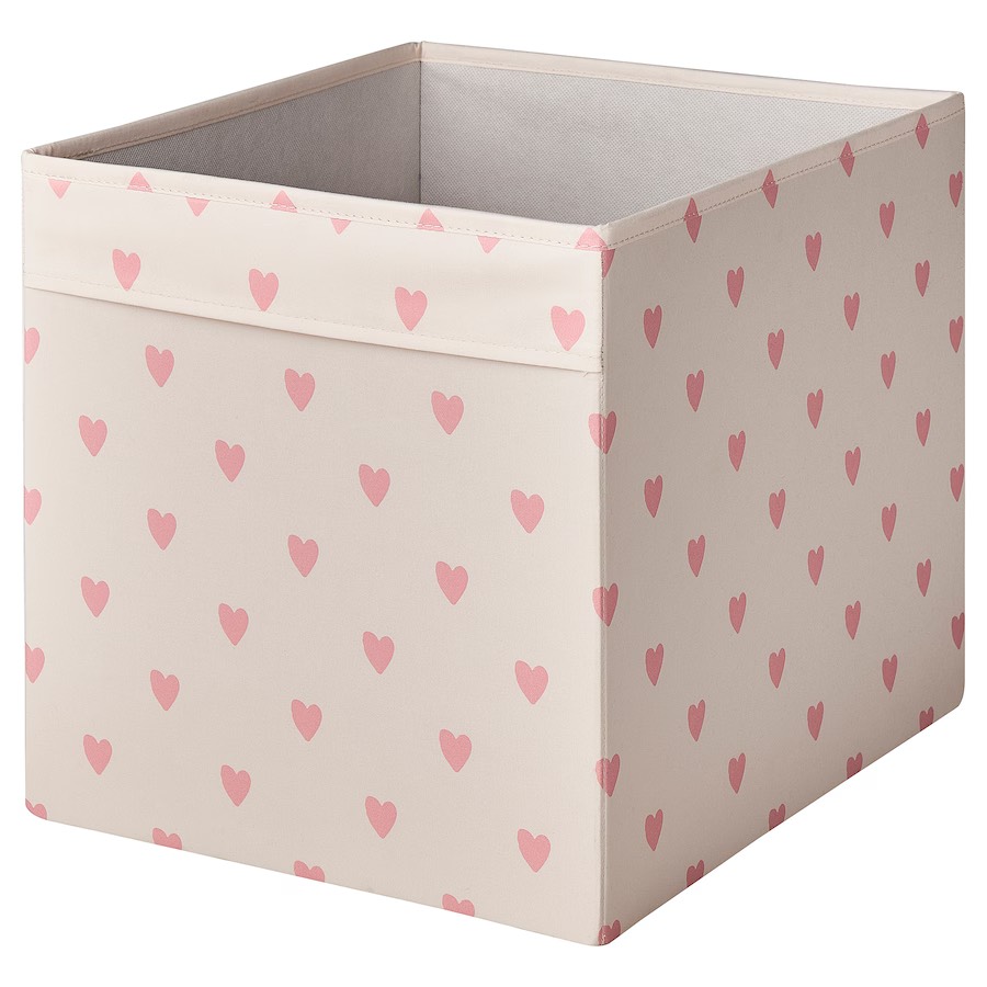 Kutija, srce šara/roze, 33x38x33 cm
