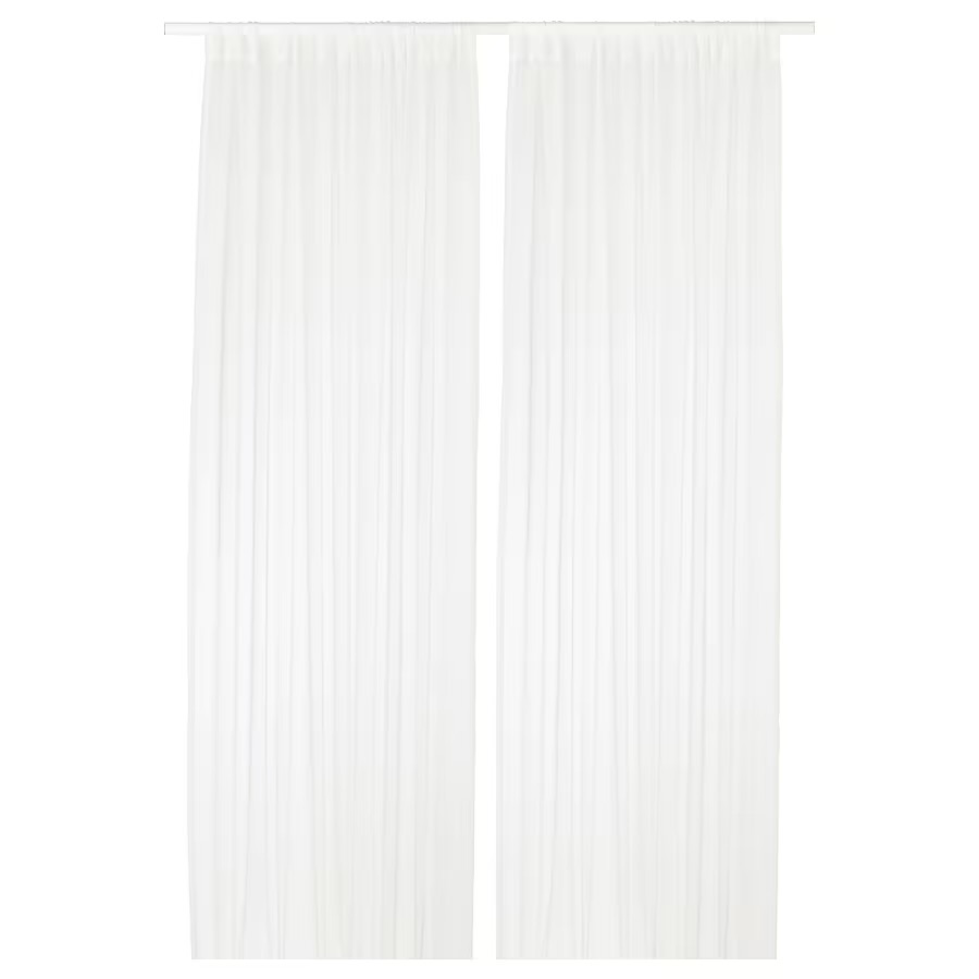 Tanke zavese, 1 par, bijela, 145x300 cm