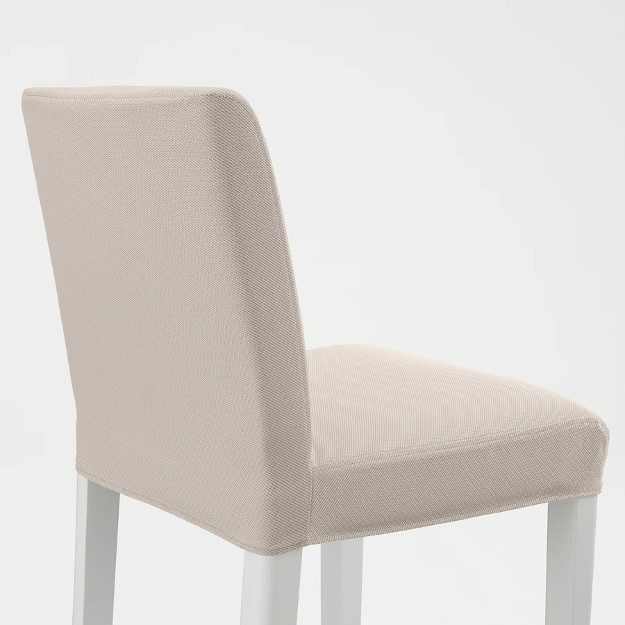 Barska stolica s naslonom, bijela/Hallarp bež, 62 cm