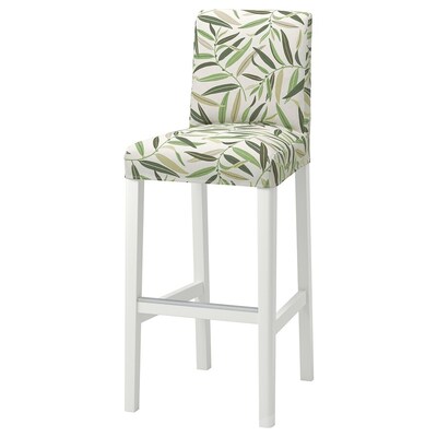 Barska stolica s naslonom, bijela/Fågelfors raznobojno, 75 cm