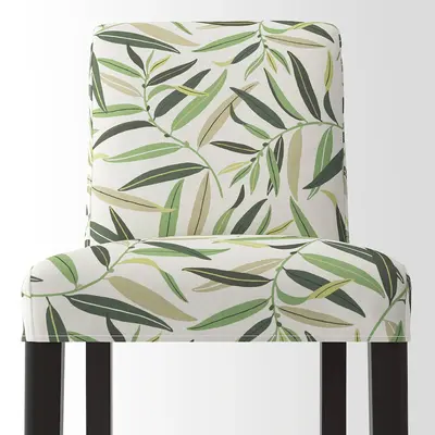 Barska stolica s naslonom, crna/Fågelfors raznobojno, 75 cm