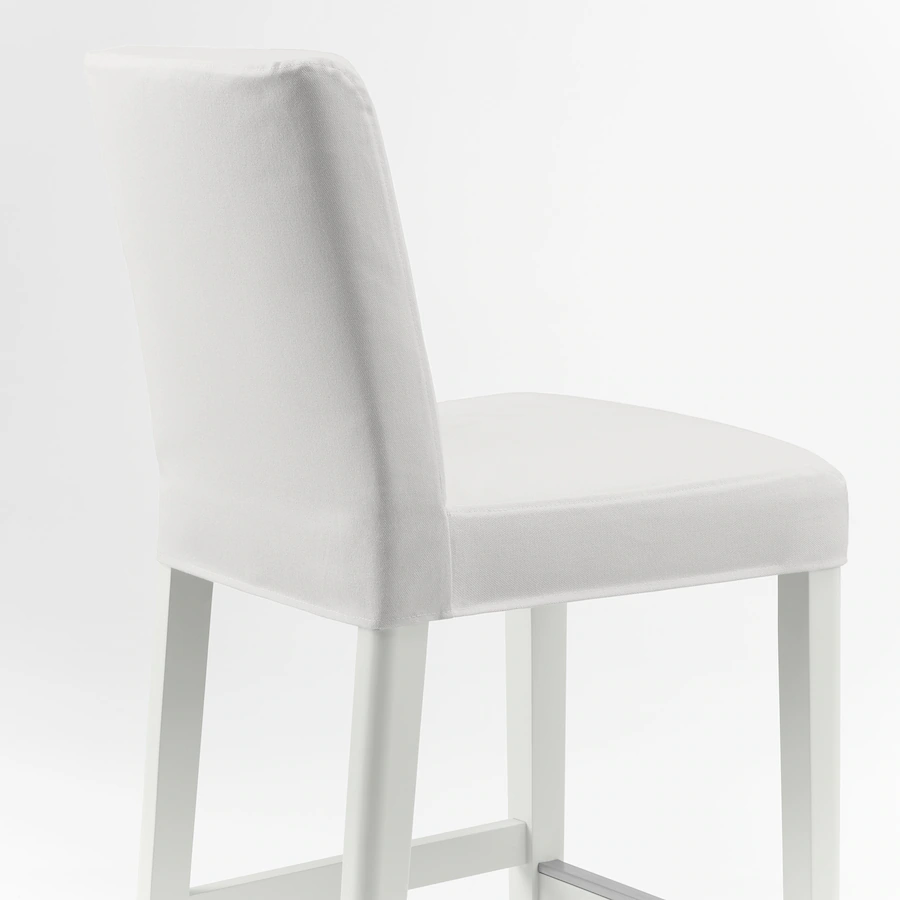 Barska stolica s naslonom, bijela/Inseros bijela, 62 cm