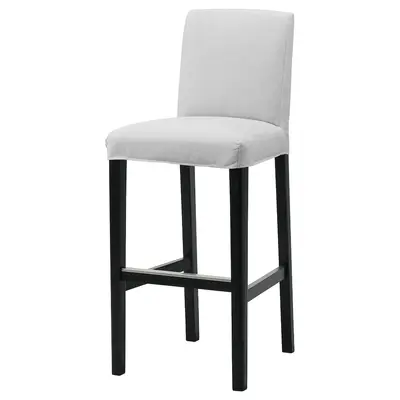 Barska stolica s naslonom, crna/Orrsta svijetlosiva, 75 cm