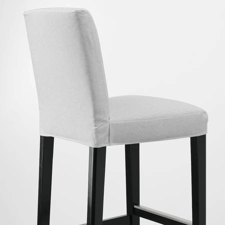 Barska stolica s naslonom, crna/Orrsta svijetlosiva, 75 cm