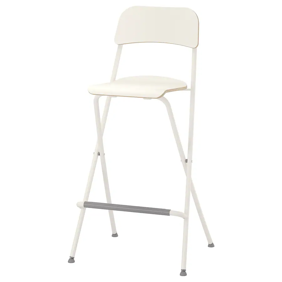 Barska stolica s nasl.,sklopiva, bijela/bijela, 74 cm
