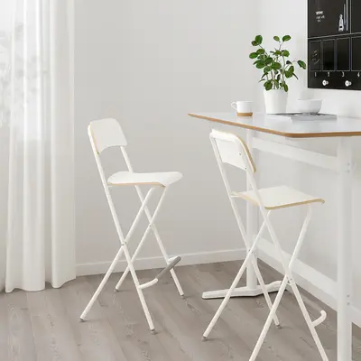 Barska stolica s nasl.,sklopiva, bijela/bijela, 74 cm