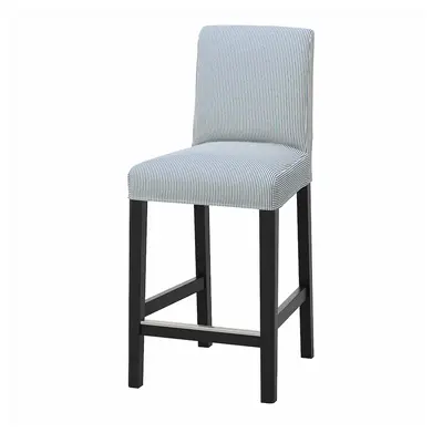 Barska stolica s naslonom, crna/Rommele tamnoplava/bijela, 62 cm