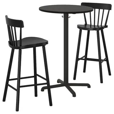 Barski sto i 2 barske stolice, boja antracita boja antracita/crna