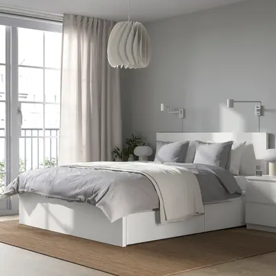 Okvir kreveta,vis. s 2 kut. za odl., bijela/Luröy, 160x200 cm