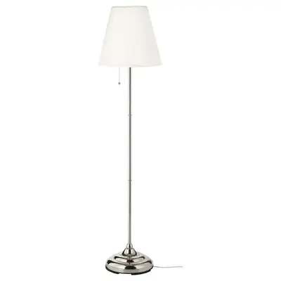 Podna lampa, niklovano/bijela, 155cm
