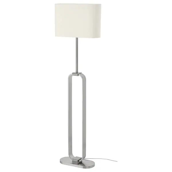 Podna lampa, niklovano/bijela, 150 cm