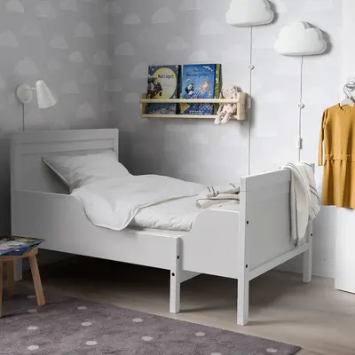 Produživi krevet s letv. osnovom, siva, 80x200 cm